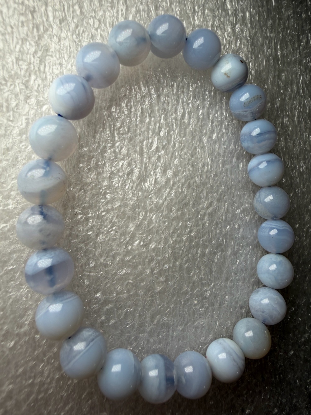 Stunning 8MM Blue Lace Agate Natural Crystal Bracelet